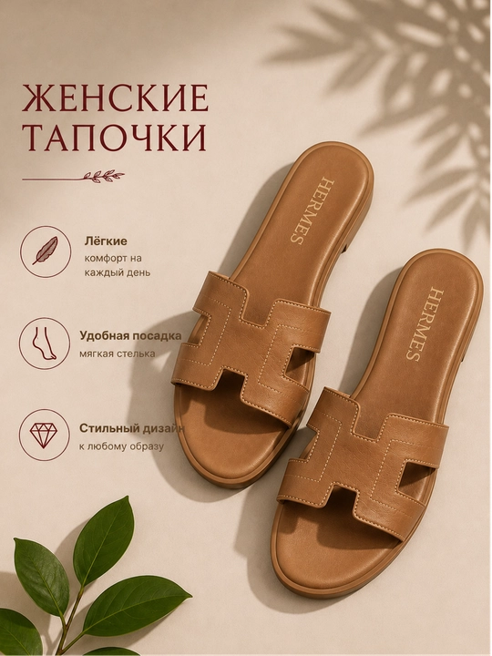 Hermes ayollar yozgi shippaklari va to‘sinli sandallari - 