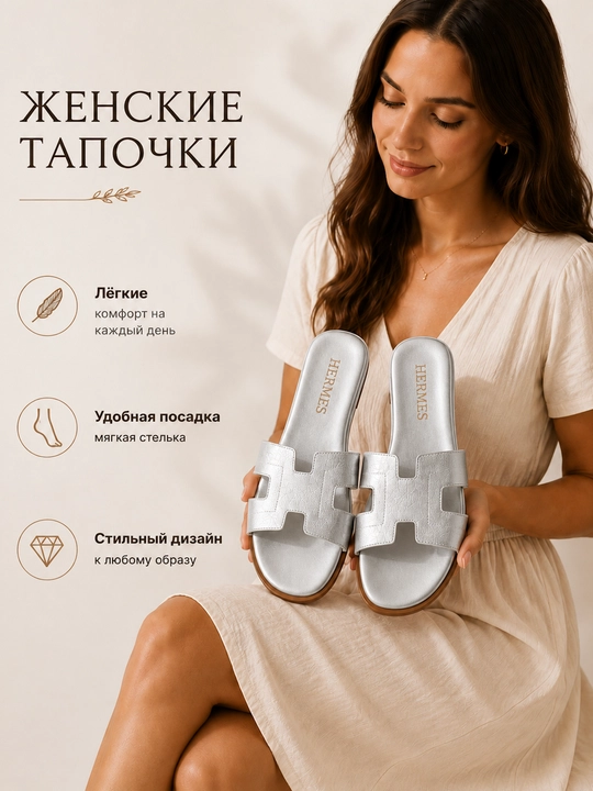 Hermes ayollar yozgi shippaklari va to‘sinli sandallari - 