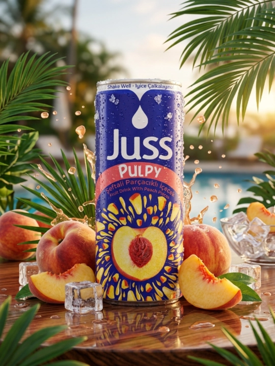 Напиток Juss Pulpy с кусочками персика, 250 мл - 