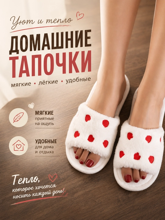 Тапочки домашные, женские тапки,  мягкие и теплые, мало мерит на 1 размер - 