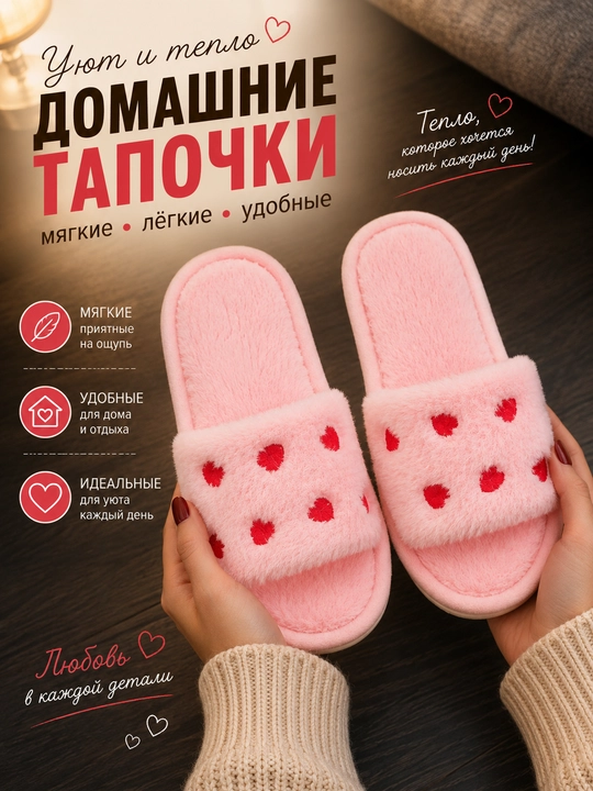 Тапочки домашные, женские тапки,  мягкие и теплые, мало мерит на 1 размер - 