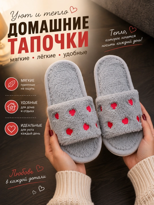 Тапочки домашные, женские тапки,  мягкие и теплые, мало мерит на 1 размер - 