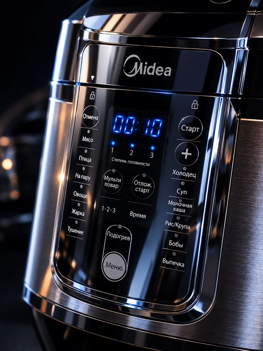 Супермощная мультиварка-скороварка Midea, чаша 5.7 л