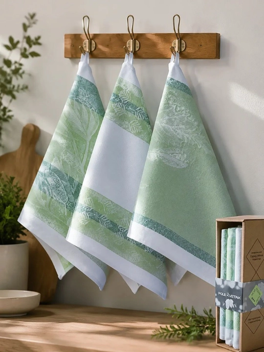 3 dona zig‘ir sochiqlar to‘plami 43×70 sm “Berezka” - 