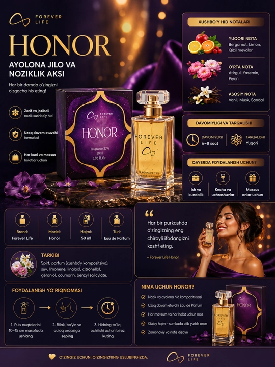 Ayollar atiri, classic atir, forever life, nozik hid, 50 ml, parfyum, ayollar
