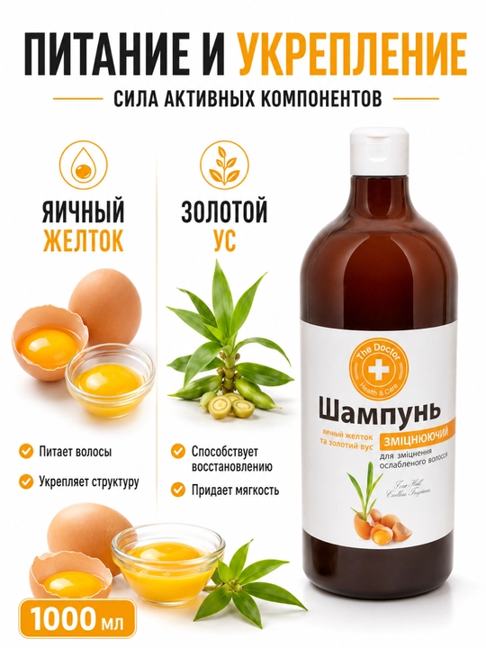 Шампунь для волос The Doctor, против выпадения и для укрепления, 5 видов, 1000 мл