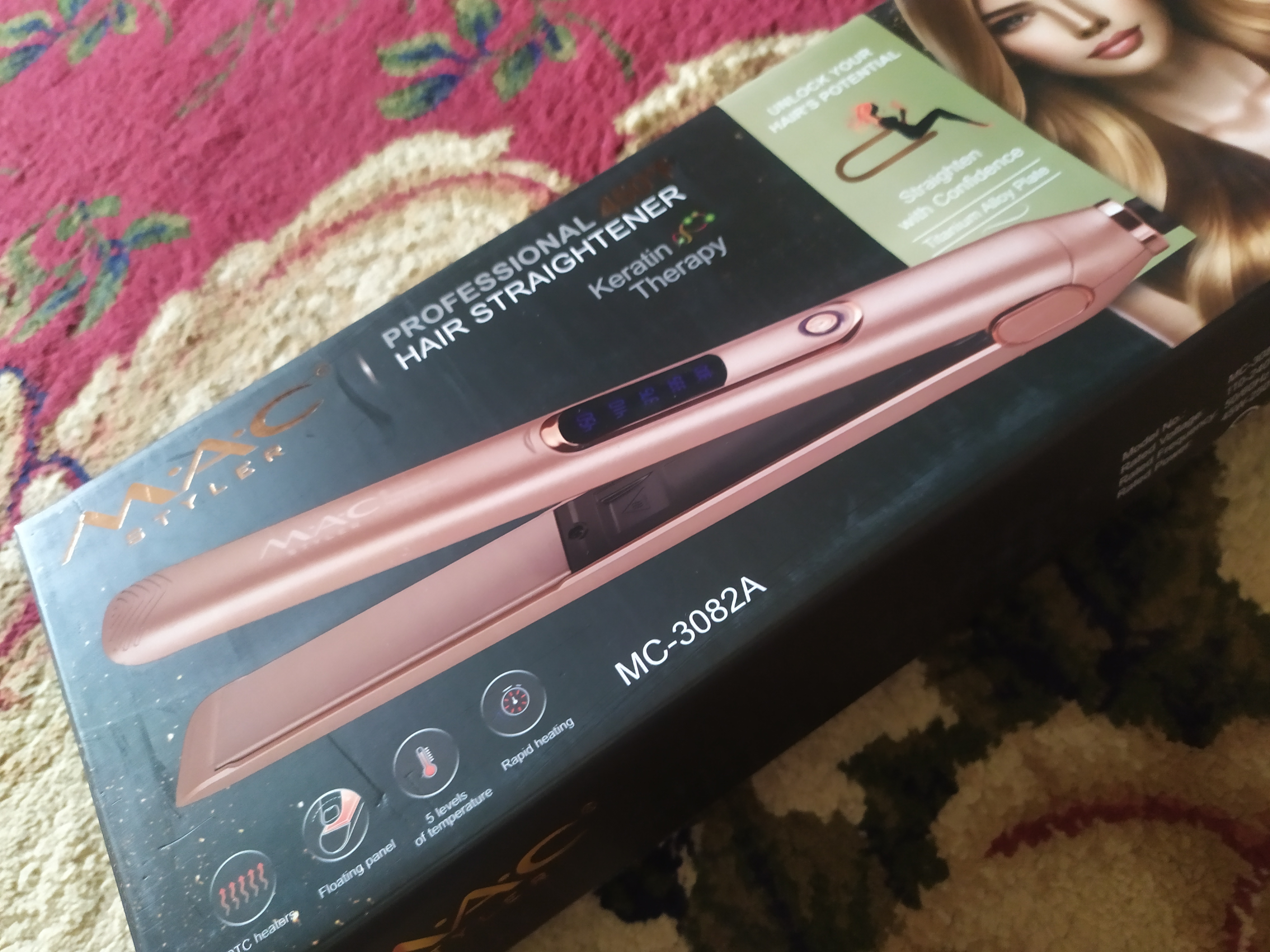 LED displeyli professional dazmol, MAC Styler MC-2018 soch to‘g‘rilagichi