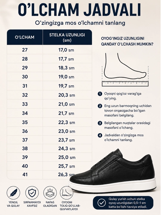 Maktab tufli o‘g‘il bolalar uchun , sliponli, ekocharmdan tikilgan, 27-41-o‘lchamlar