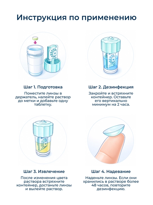 Раствор для контактных линз Avizor Ever Clean, система очистки