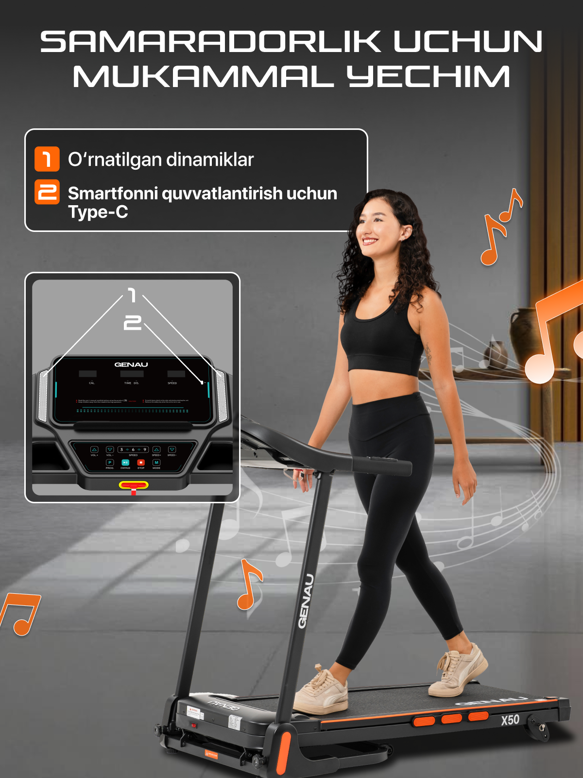 GENAU X50 yugurish yo‘lagi, elektr *RT2-18A