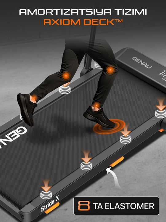 Беговая дорожка Genau New Stride X, бесшумная, до 110 кг, RT2-19B
