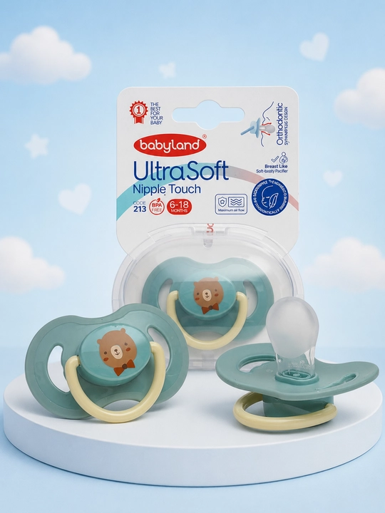 Babyland UltraSoft silikonli ortodontik so‘rg‘ich, 0-6-18 oylik