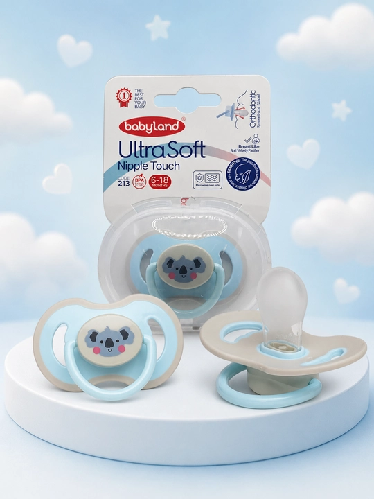Babyland UltraSoft silikonli ortodontik so‘rg‘ich, 0-6-18 oylik