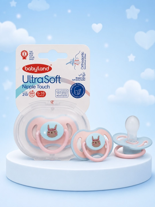 Babyland UltraSoft silikonli ortodontik so‘rg‘ich, 0-6-18 oylik
