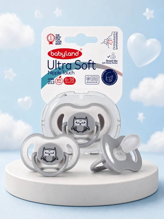 Babyland UltraSoft silikonli ortodontik so‘rg‘ich, 0-6-18 oylik