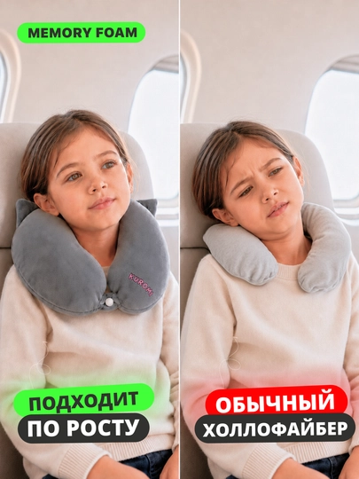 Подушка для шеи, дорожная, Memory Foam, ортопедическая U-образная, для путешествий
