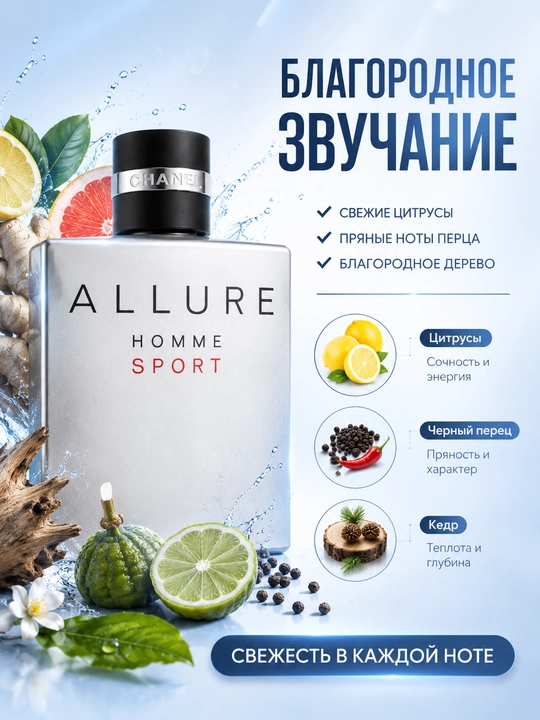 Мужские духи Allure Homme Sport, духи мужские парфюм, пробники