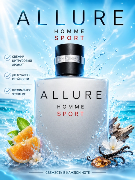 Мужские духи Allure Homme Sport, духи мужские парфюм, пробники