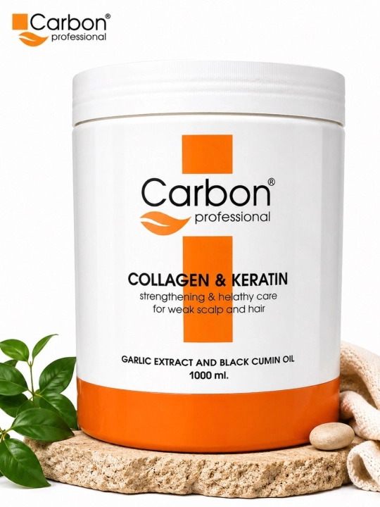 COLLAGEN & KERATIN Carbon Professional — soch uchun balzam oziqlantiradi silliqlik - 