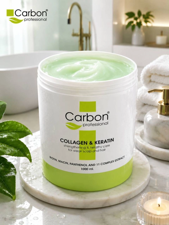 COLLAGEN & KERATIN Carbon Professional — бальзам для волос, питает и придаёт гладкость