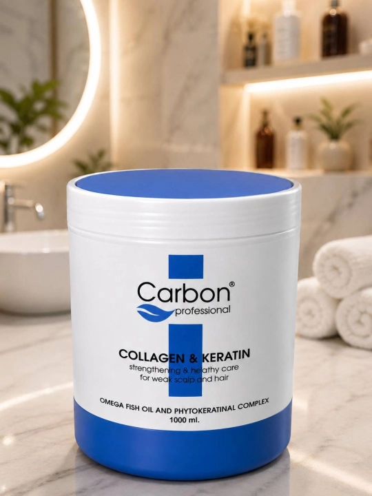 COLLAGEN & KERATIN Carbon Professional — soch uchun balzam oziqlantiradi silliqlik