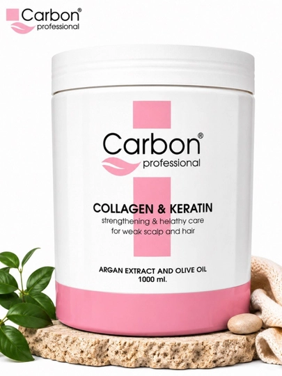 COLLAGEN & KERATIN Carbon Professional — soch uchun balzam oziqlantiradi silliqlik - 