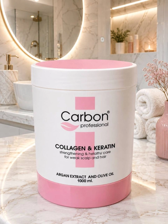 COLLAGEN & KERATIN Carbon Professional — soch uchun balzam oziqlantiradi silliqlik