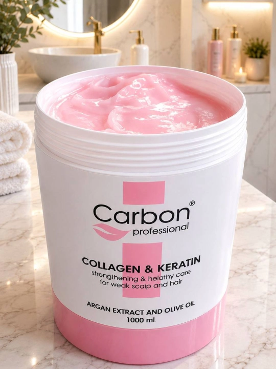 COLLAGEN & KERATIN Carbon Professional — soch uchun balzam oziqlantiradi silliqlik