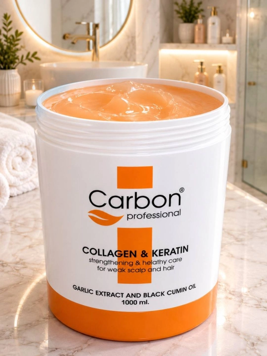 COLLAGEN & KERATIN Carbon Professional — soch uchun balzam oziqlantiradi silliqlik