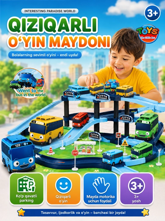 Bolalar uchun “Politsiya bo‘limi” avtoutargohi o‘yin to‘plami