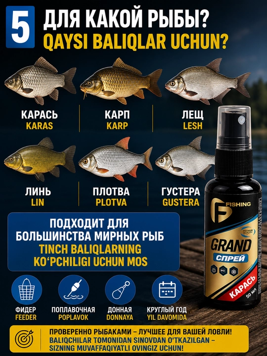 Аттрактант-спрей Flagman Grand 50 мл для рыбалки