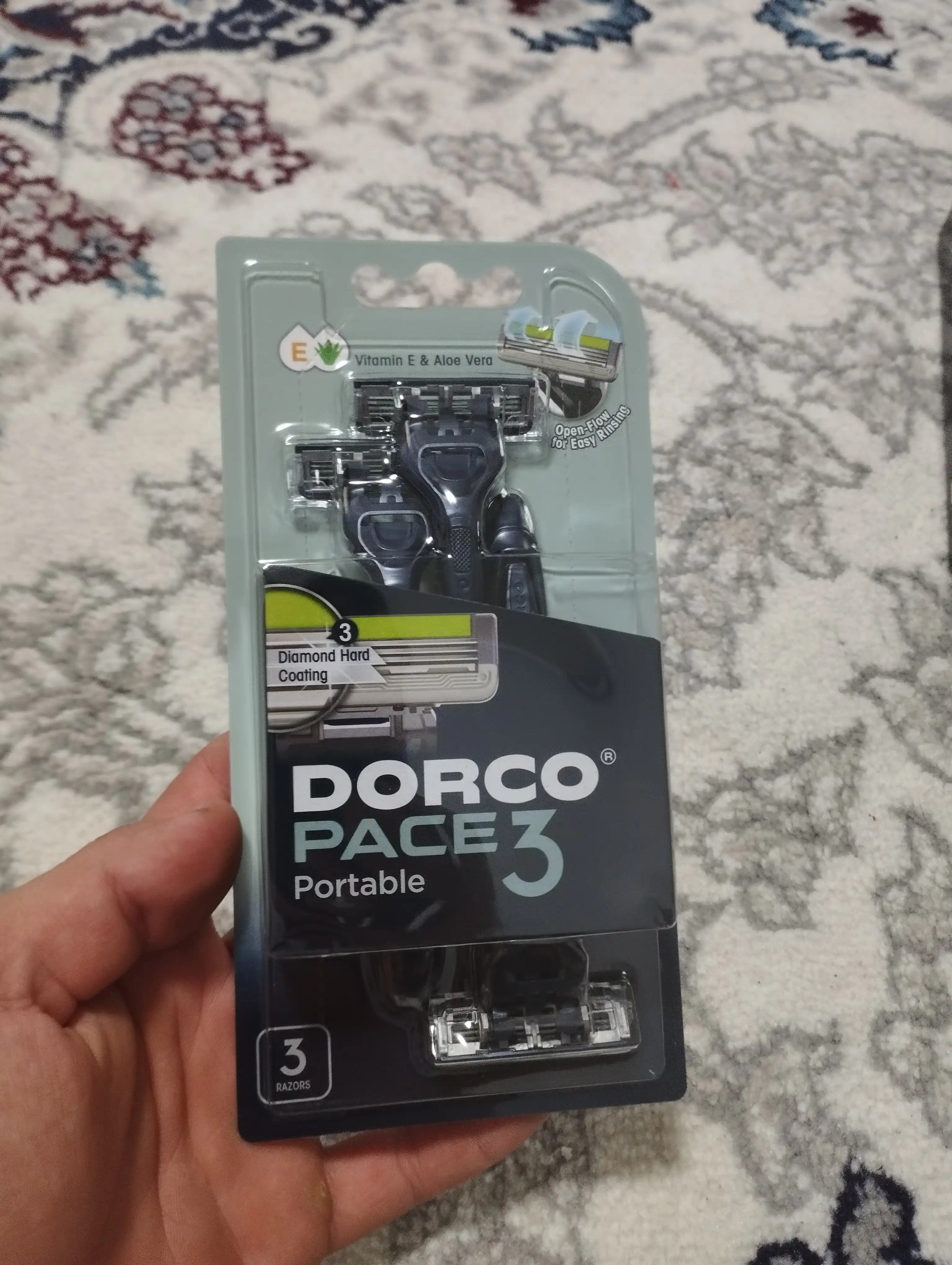 Bir martalik ustara DORCO PACE 3, blister, 3 dona