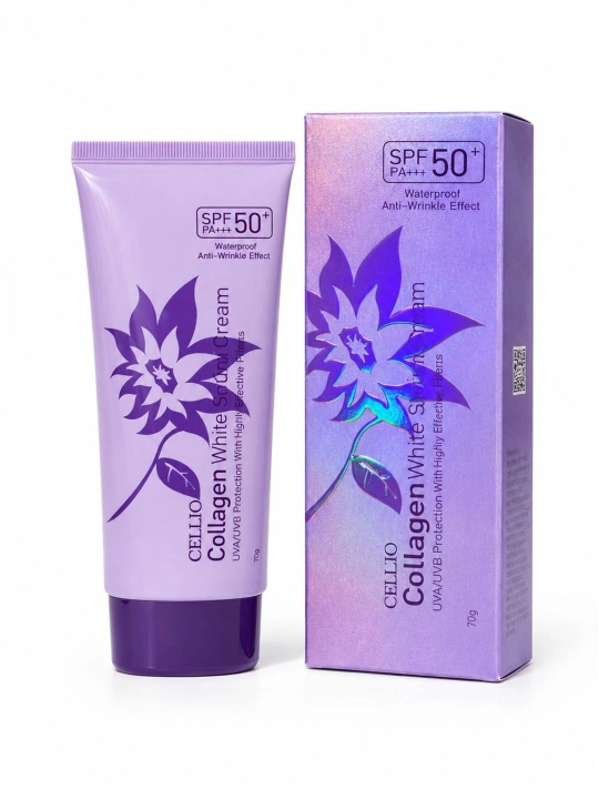 Yuz uchun Cellio SPF 50+ koreys quyoshdan himoyalovchi kremi, xushbo‘y hidli - 