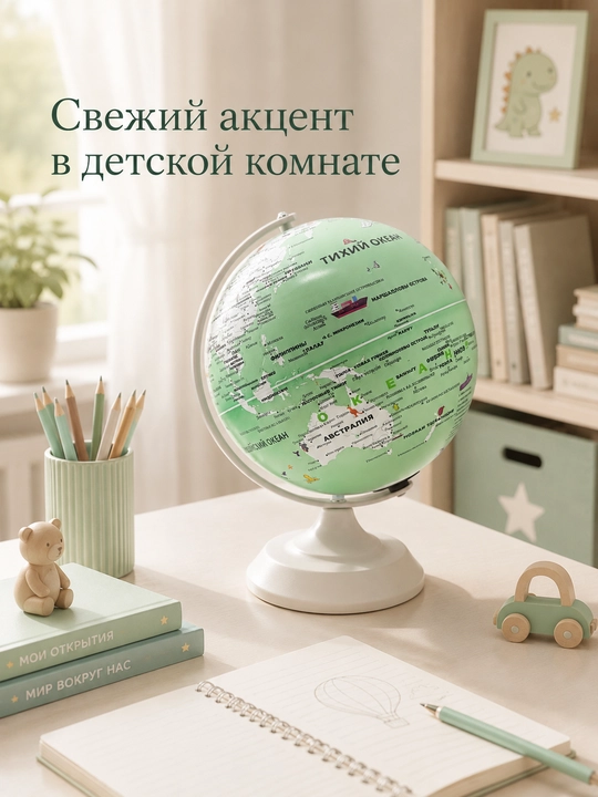 Dekorativ stol globusi, rus tilida, 20 sm