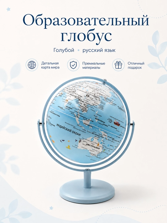 Dekorativ stol globusi, rus tilida, 20 sm - 
