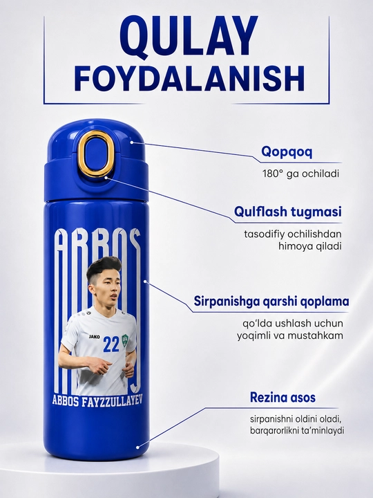 Termos, 400 ml, o'g'il bolalar uchun, maktab uchun zanglamaydigan po'latdan termos