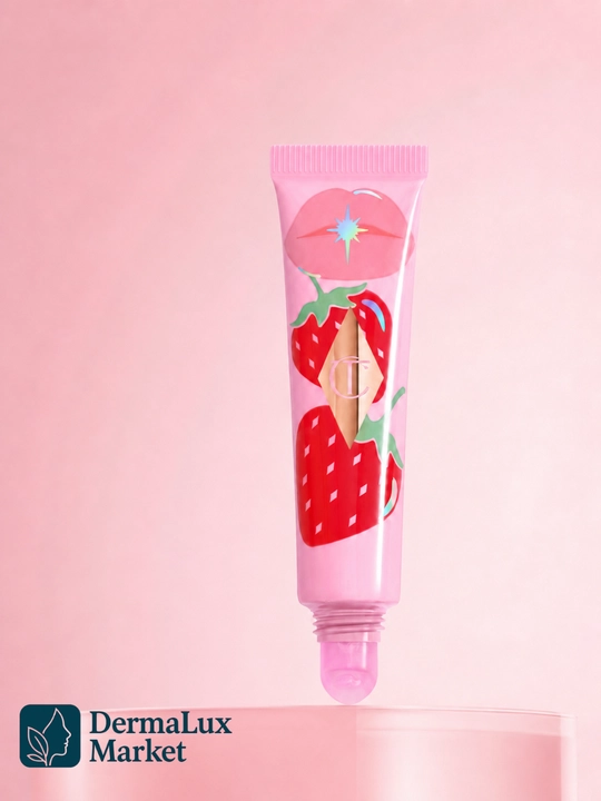 Charlotte Tilbury Unreal Lips, Juicylicious Strawberry Vanilla lab uchun yaltiroq moyi