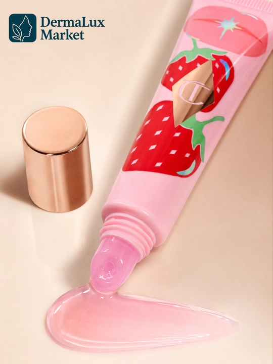 Charlotte Tilbury Unreal Lips, Juicylicious Strawberry Vanilla lab uchun yaltiroq moyi
