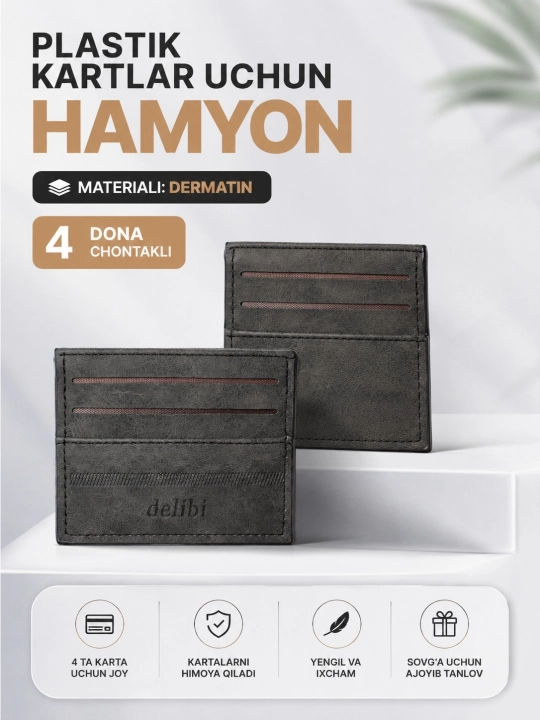 Kartxolder, bank kartalar uchun, plastik kartlar uchun hamyon - 