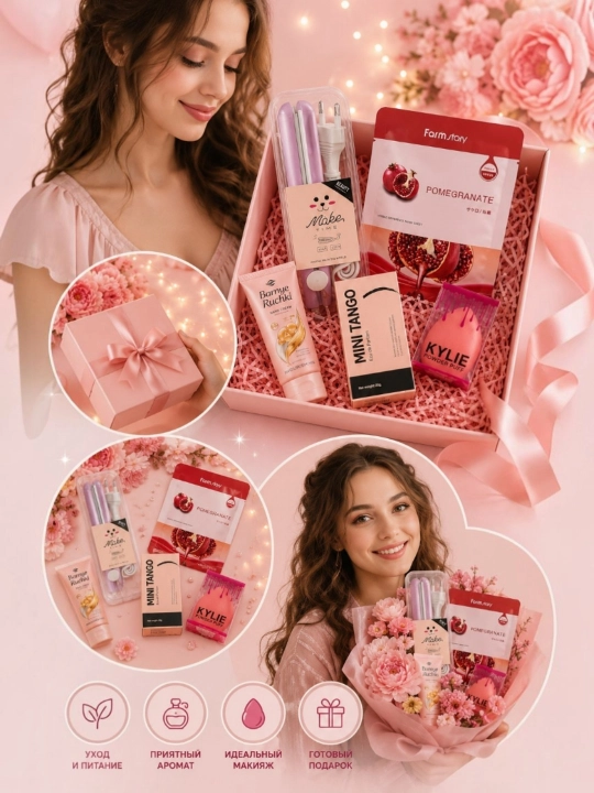 Косметикa, подарочный набор косметики Beauty Box, уход за лицом и телом , 5 предметов - 
