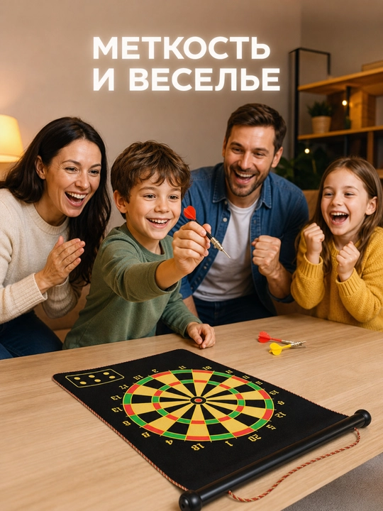 Stol o‘yini magnitli darts 17 dyuymli nishon, ikki tomonlama, xavfsiz 3+