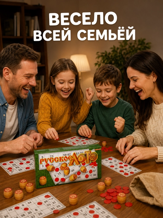 Stol o'yini Bingo loto oilaviy bolalar va kattalar uchun 3+ yoshdan