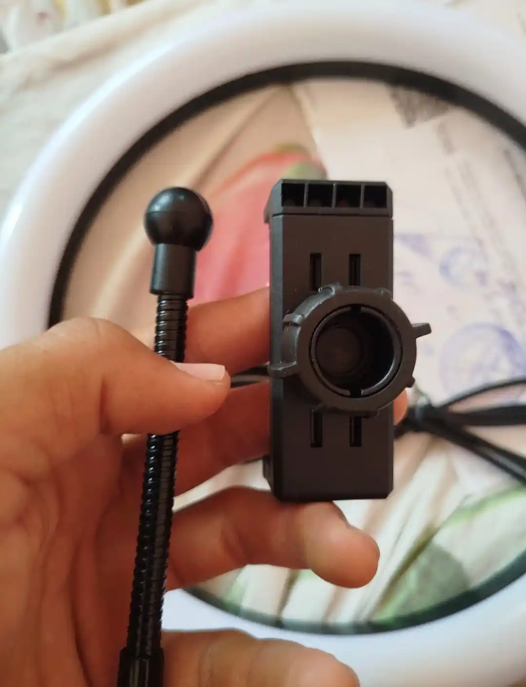 RGB halqali chiroq shtativ, telefon ushlagichi va USB boshqaruv paneli