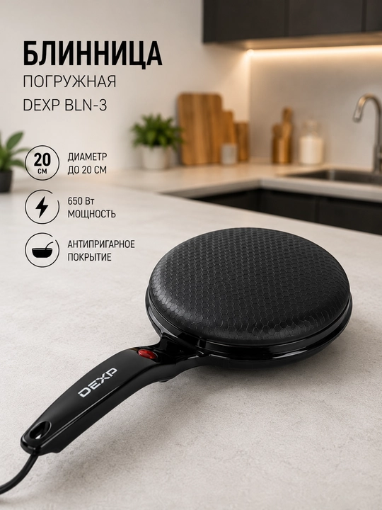 Блинница погружная, DEXP BLN-3, черный Россия