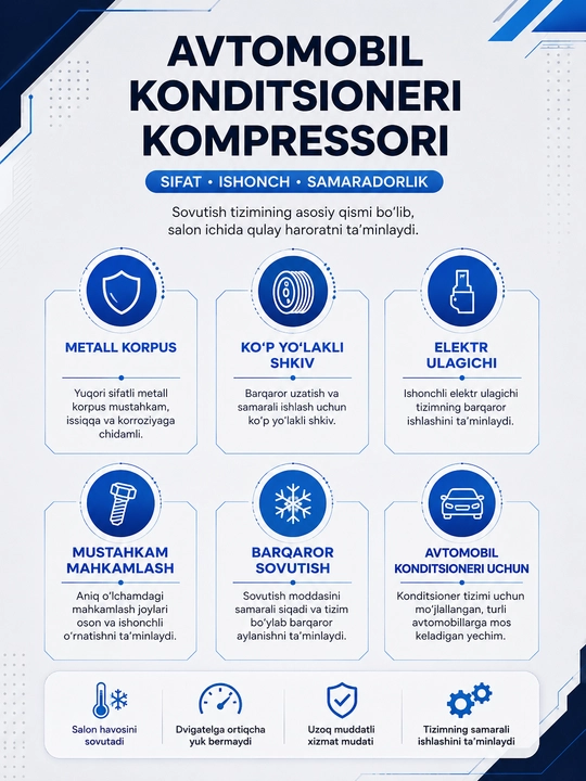 Компрессор автокондиционера с муфтой и разъёмом для охлаждения салона автомобиля, в сборе!
