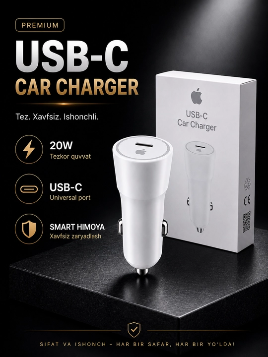 Avtomobil uchun USB zaryadlovchi — iPhone / Samsung
