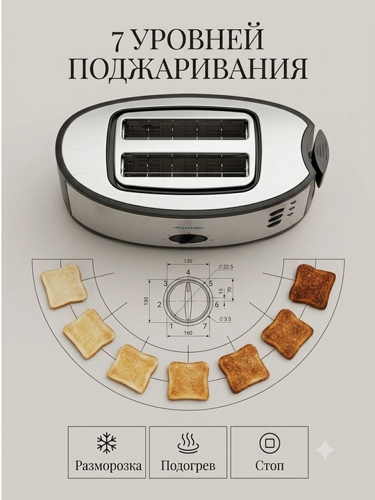 Тостер Dumas, для поджарки хлеба