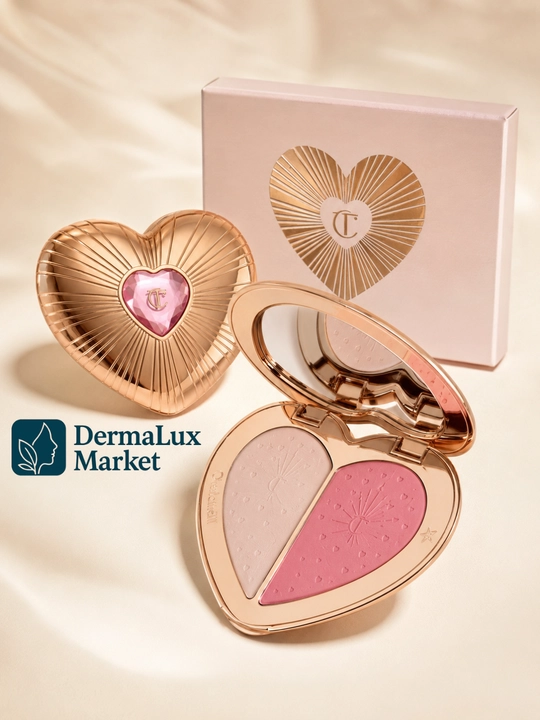 Beauty Soulmates yuz uchun rumyana, Ikki rangli blush palitra Charlotte Tilbury Love Blush