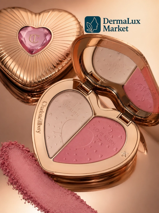 Beauty Soulmates yuz uchun rumyana, Ikki rangli blush palitra Charlotte Tilbury Love Blush