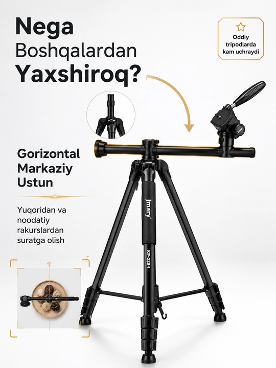 Штатив Jmary KP-2294 для камеры, 179 см, горизонтальная штанга, 360°, 3 кг
